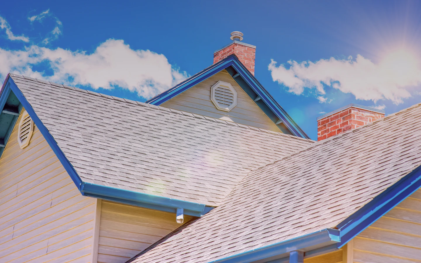 new roof with bright sunlight and blue sky harwinton ct